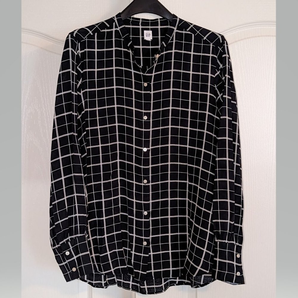 Gap Black And White Patterned Blouse - image 1